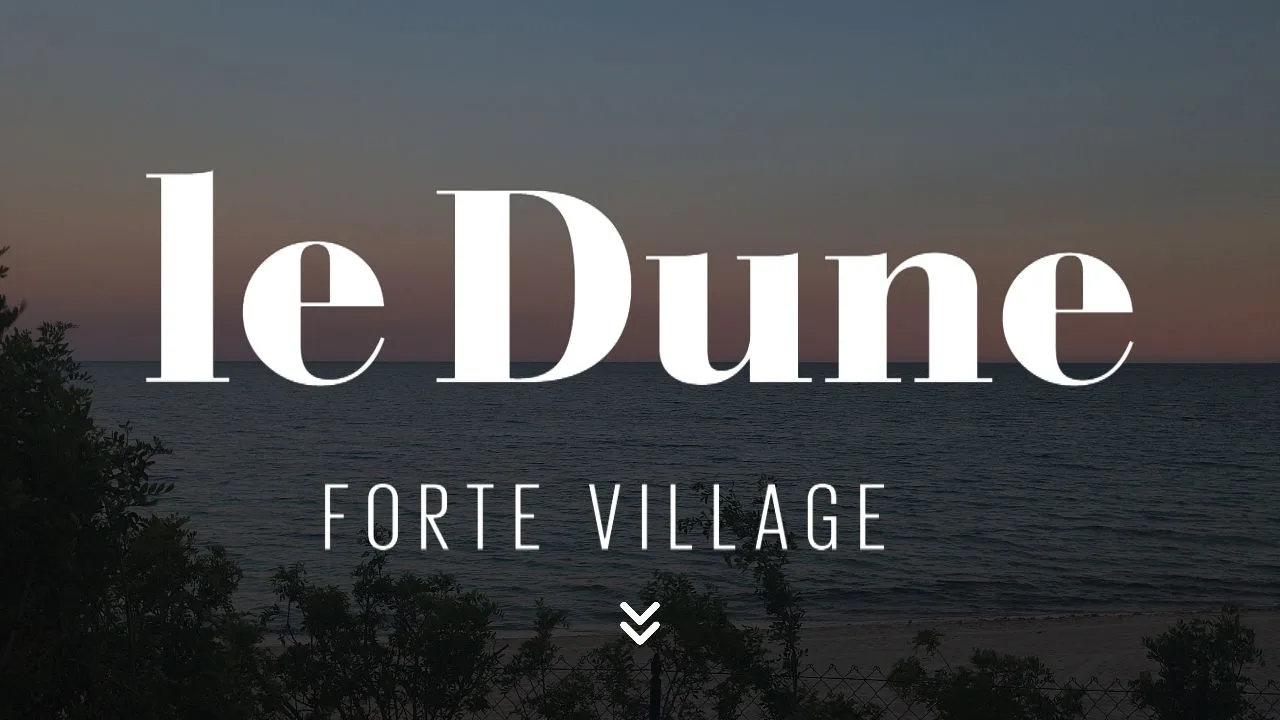 Ingresso del sito Bar Dune con logo Le Dune e mare al tramonto