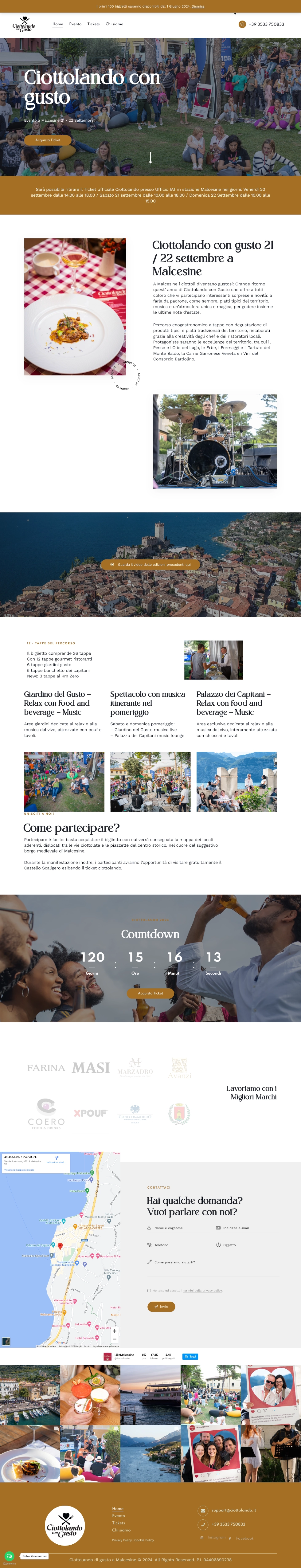 Sito per evento sul Lago di Garda — Ciottolando, sito realizzato da Simone Serra