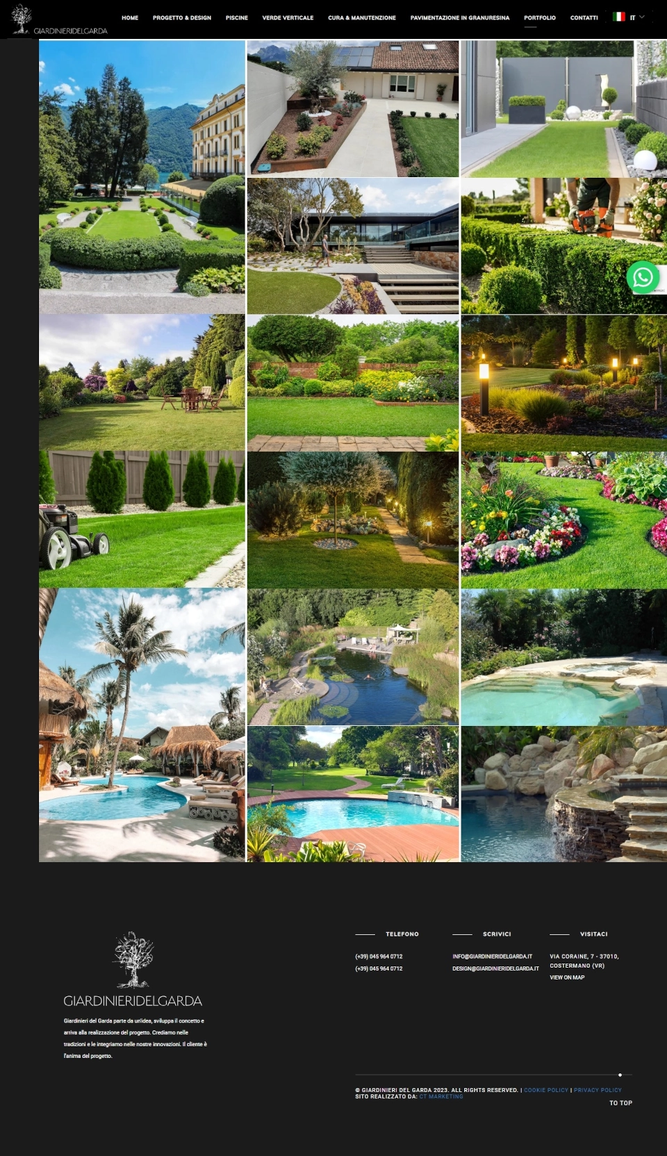 Layout responsive e versione mobile — Giardinieri del Garda, sito realizzato da Simone Serra