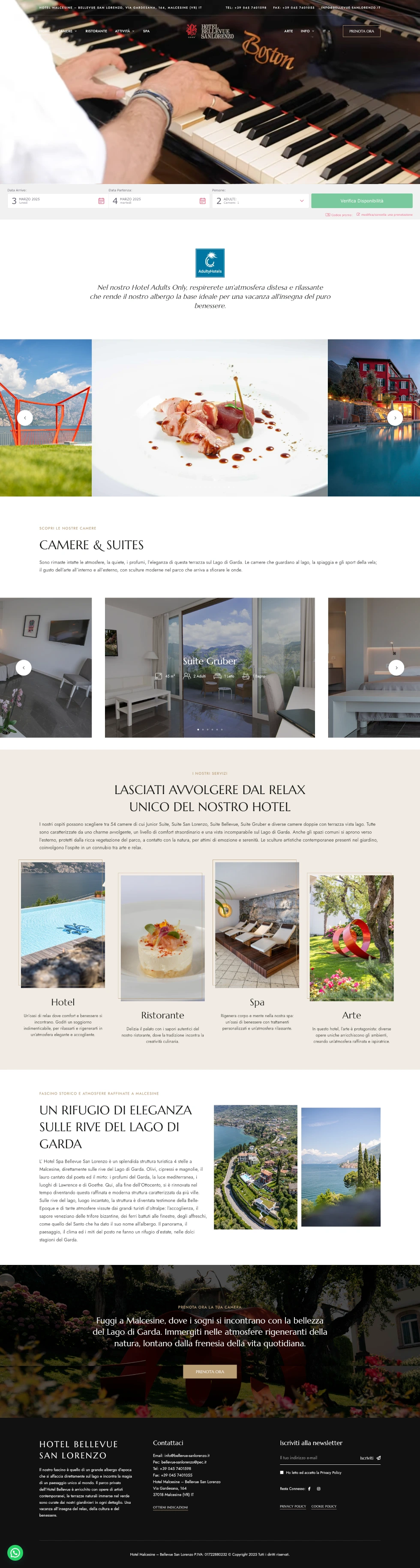 Sito per hotel 4 stelle sul Lago di Garda — Hotel Bellevue San Lorenzo, sito realizzato da Simone Serra