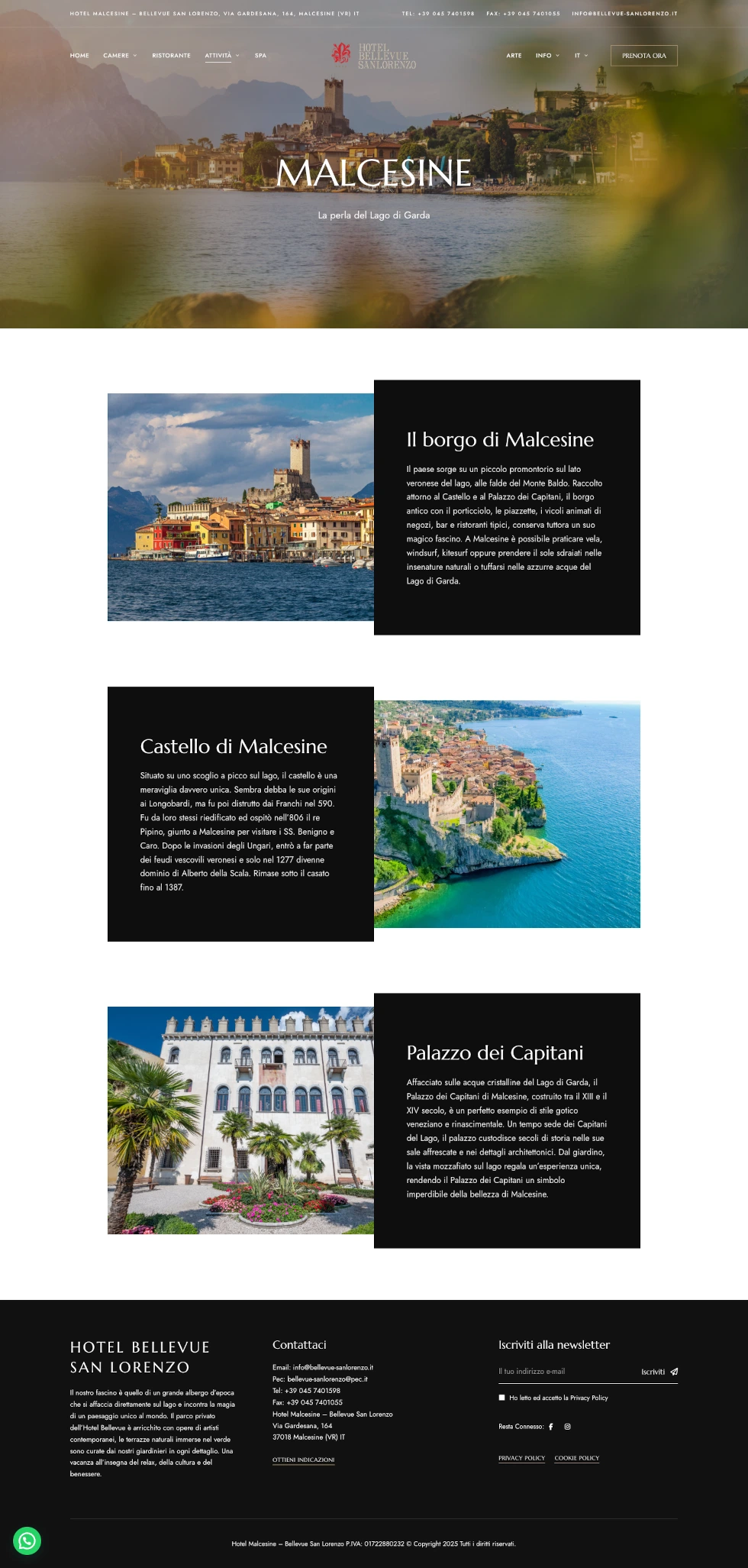 Layout responsive e versione mobile — Hotel Bellevue San Lorenzo, sito realizzato da Simone Serra