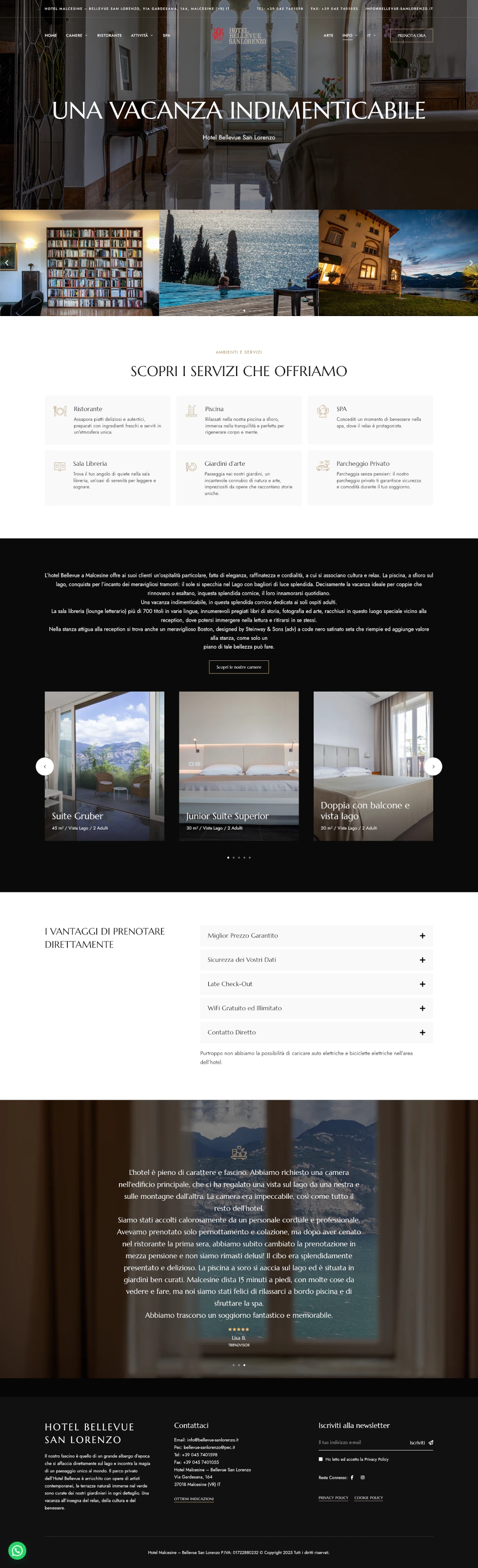 Immagini e sezioni del sito — Hotel Bellevue San Lorenzo, sito realizzato da Simone Serra