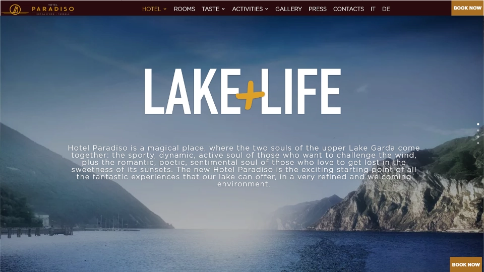 Sito per hotel sul Lago di Garda — Hotel Paradiso, sito realizzato da Simone Serra