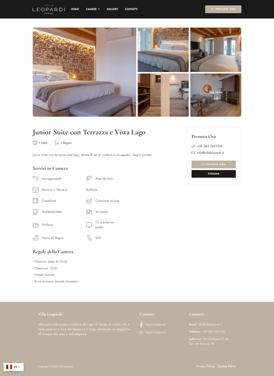 Design e identità visiva del progetto — Hotel Villa Leopardi, sito realizzato da Simone Serra