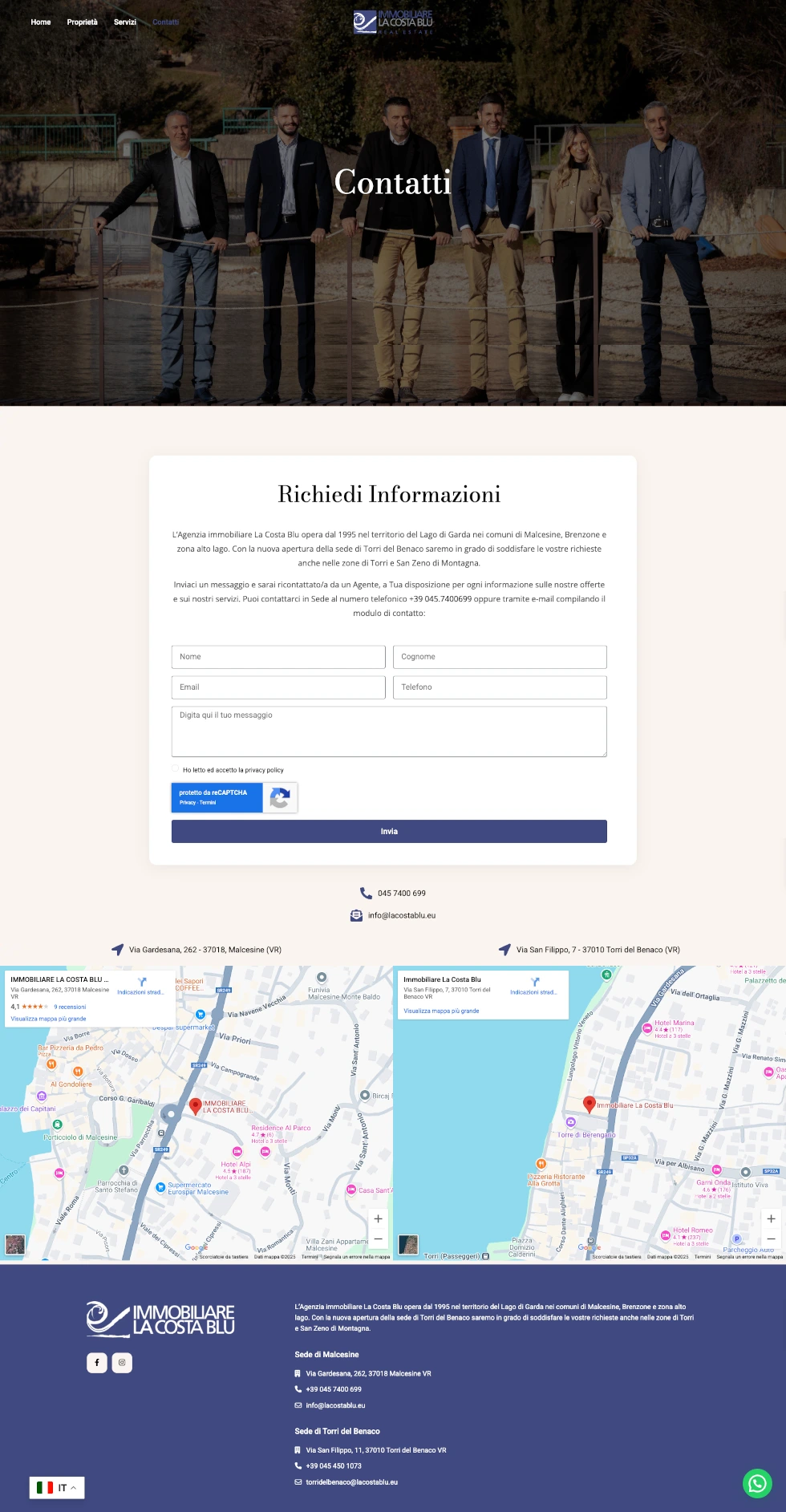 Contenuti che guidano verso la richiesta di informazioni — Immobiliare la costa blu, sito realizzato da Simone Serra