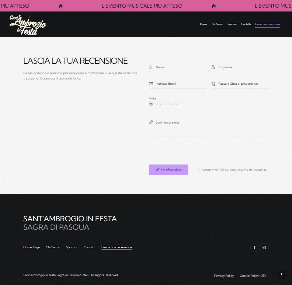 Design e identità visiva del progetto — Sant' Ambrogio in Festa, sito realizzato da Simone Serra