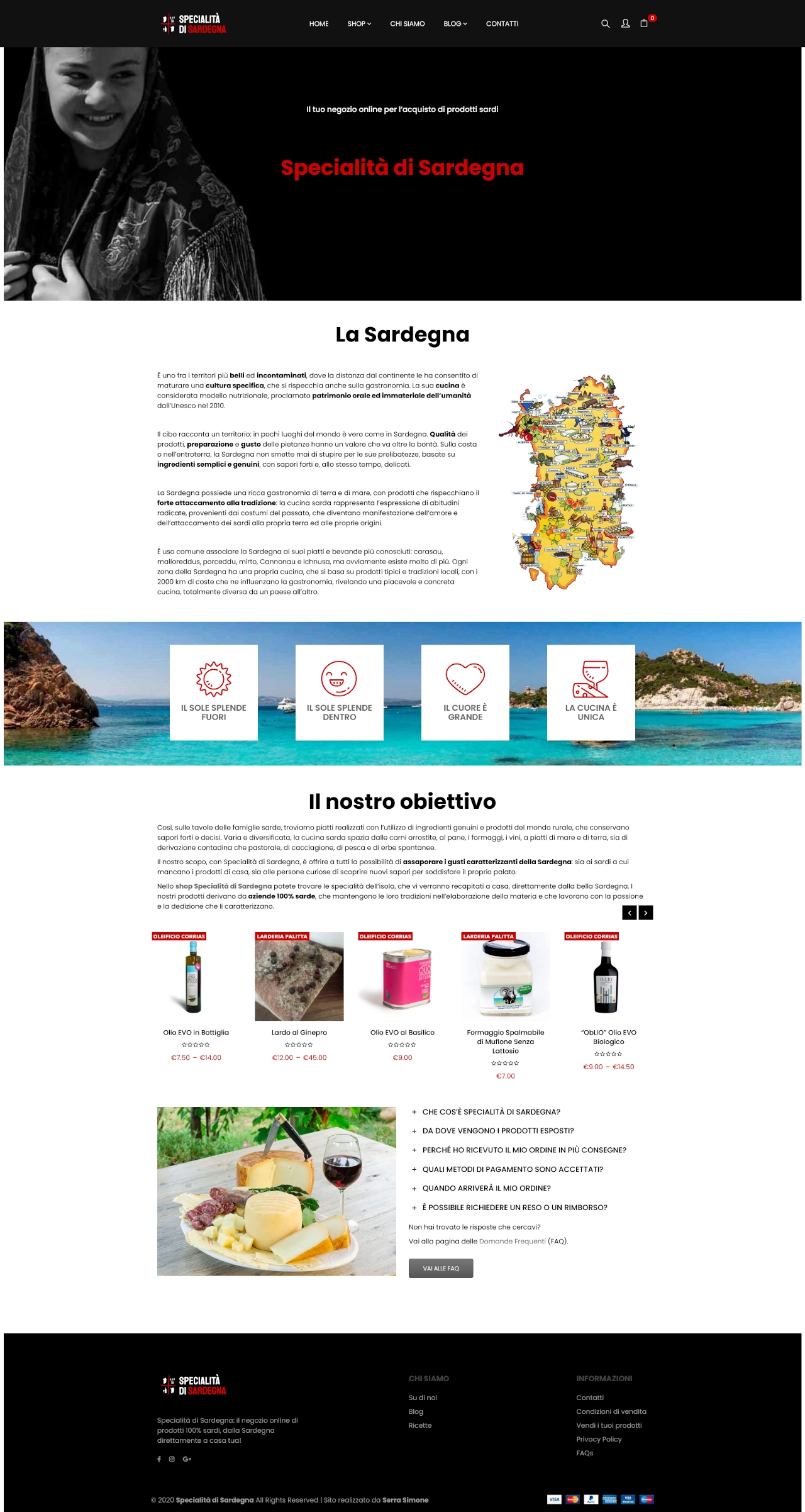 Design e identità visiva del progetto — Specialità di Sardegna, sito realizzato da Simone Serra