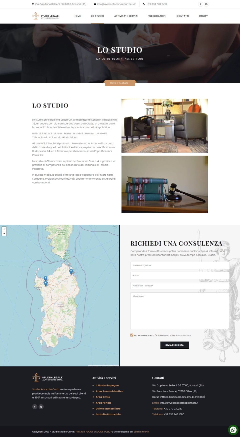 Design e identità visiva del progetto — Giovanni Carta, sito realizzato da Simone Serra