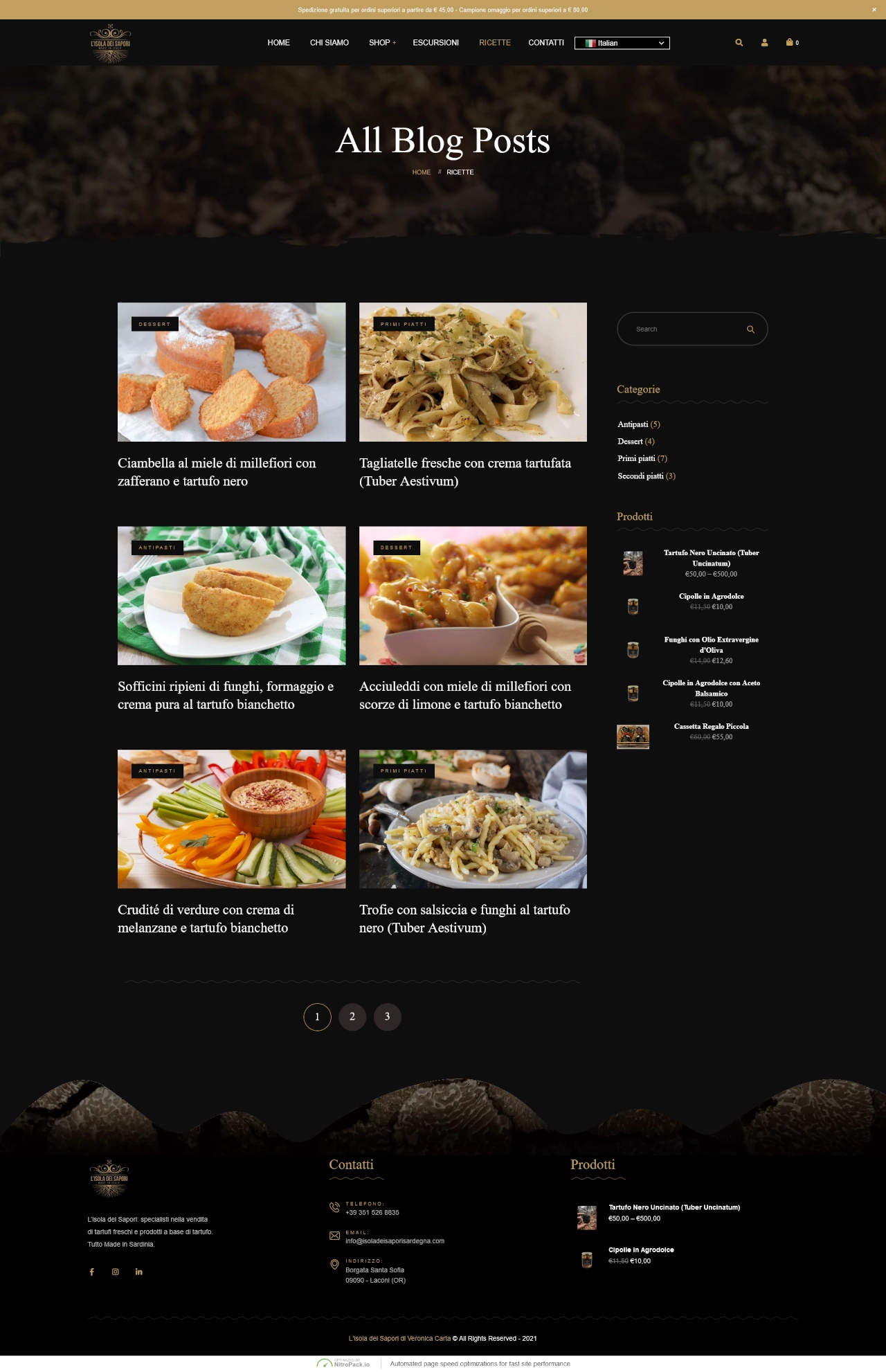 Layout responsive e versione mobile — Isola dei Sapori Sardegna, sito realizzato da Simone Serra