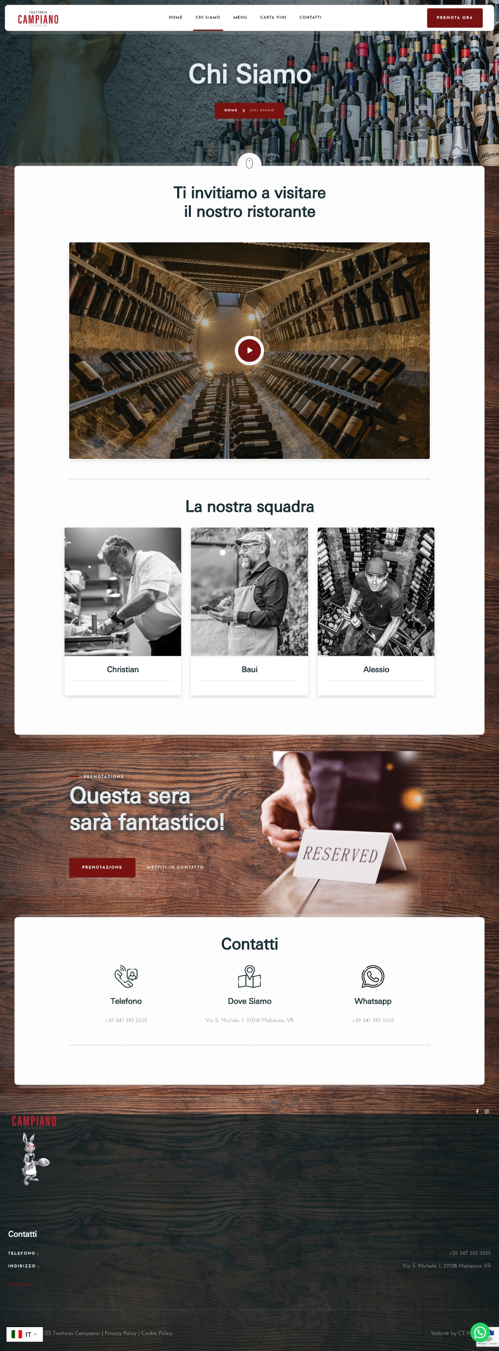 Design e identità visiva del progetto — Trattoria Campiano, sito realizzato da Simone Serra