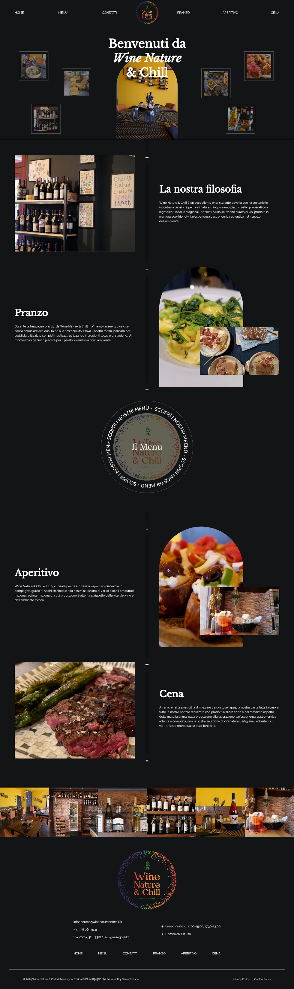 Sito per enoristorante a Padova — Marangoni Enrico, sito realizzato da Simone Serra